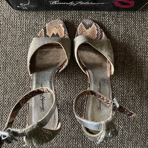 Vintage Beverly Feldman Beaded Fringe Heels - Picture 2 of 4